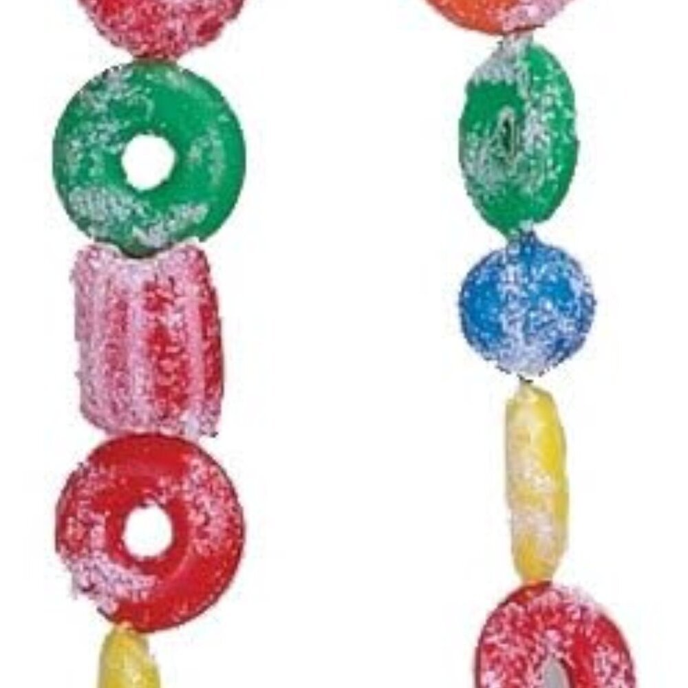 Kurt Adler H1737 6-Foot Plastic Glittered Life Saver, Ball, and Candy Garland fo
